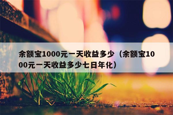 余额宝1000元一天收益多少（余额宝1000元一天收益多少七日年化）