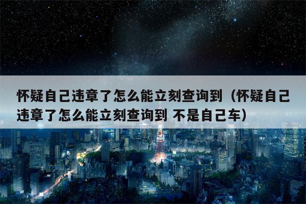 怀疑自己违章了怎么能立刻查询到（怀疑自己违章了怎么能立刻查询到 不是自己车）