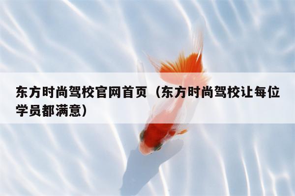 东方时尚驾校官网首页（东方时尚驾校让每位学员都满意）