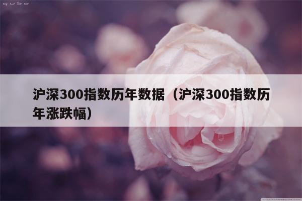 沪深300指数历年数据（沪深300指数历年涨跌幅）