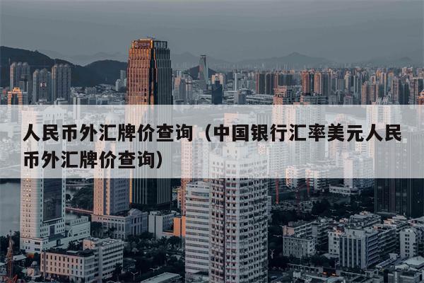 人民币外汇牌价查询（中国银行汇率美元人民币外汇牌价查询）