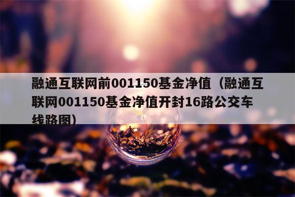 融通互联网前001150基金净值（融通互联网001150基金净值开封16路公交车线路图）