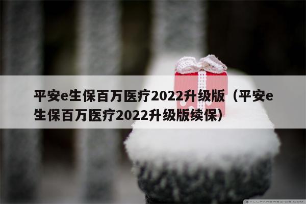 平安e生保百万医疗2022升级版（平安e生保百万医疗2022升级版续保）