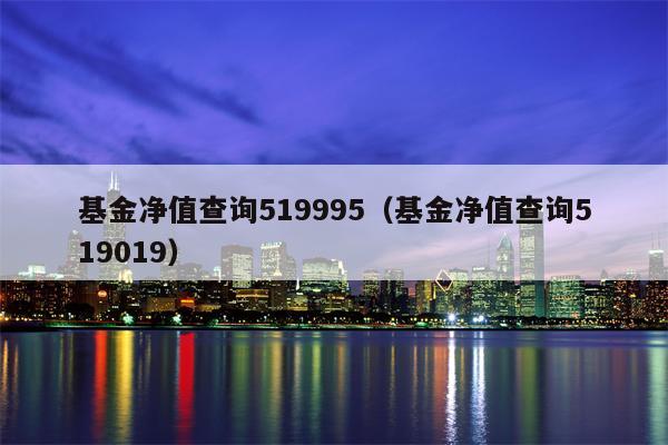 基金净值查询519995（基金净值查询519019）