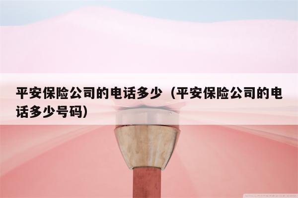 平安保险公司的电话多少（平安保险公司的电话多少号码）