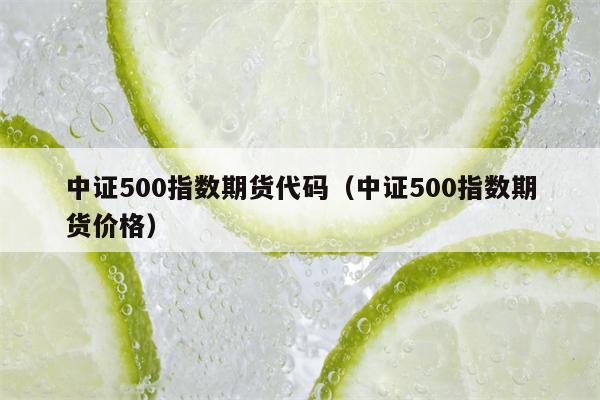 中证500指数期货代码（中证500指数期货价格）