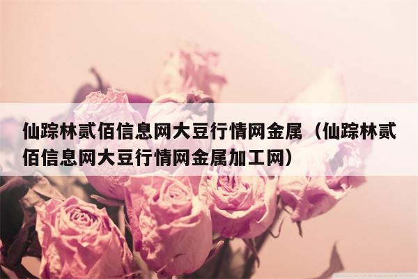 仙踪林贰佰信息网大豆行情网金属（仙踪林贰佰信息网大豆行情网金属加工网）