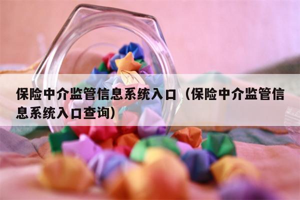 保险中介监管信息系统入口（保险中介监管信息系统入口查询）