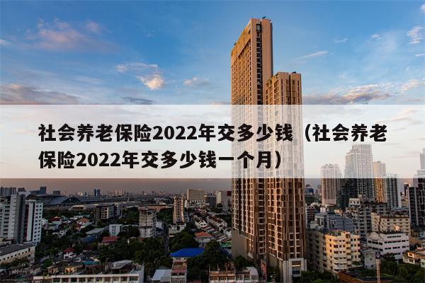 社会养老保险2022年交多少钱（社会养老保险2022年交多少钱一个月）