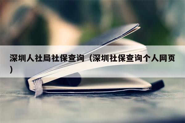 深圳人社局社保查询（深圳社保查询个人网页）