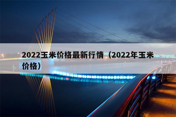 2022玉米价格最新行情（2022年玉米价格）