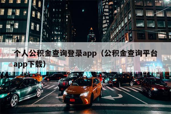 个人公积金查询登录app（公积金查询平台app下载）