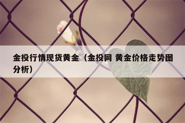 金投行情现货黄金（金投网 黄金价格走势图分析）