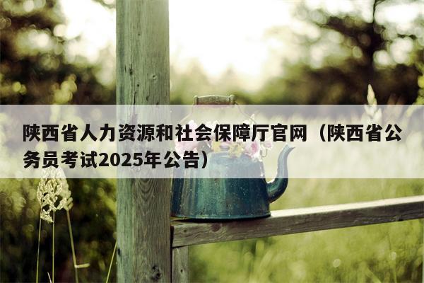 陕西省人力资源和社会保障厅官网（陕西省公务员考试2025年公告）