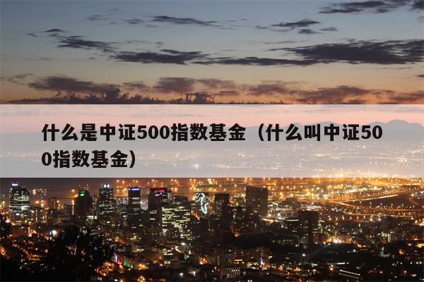 什么是中证500指数基金（什么叫中证500指数基金）