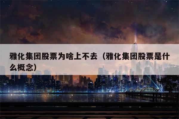 雅化集团股票为啥上不去（雅化集团股票是什么概念）