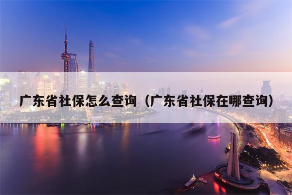 广东省社保怎么查询（广东省社保在哪查询）