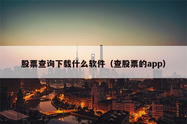 股票查询下载什么软件（查股票的app）