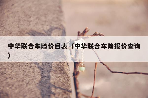 中华联合车险价目表（中华联合车险报价查询）