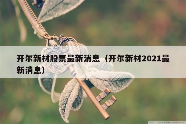 开尔新材股票最新消息（开尔新材2021最新消息）