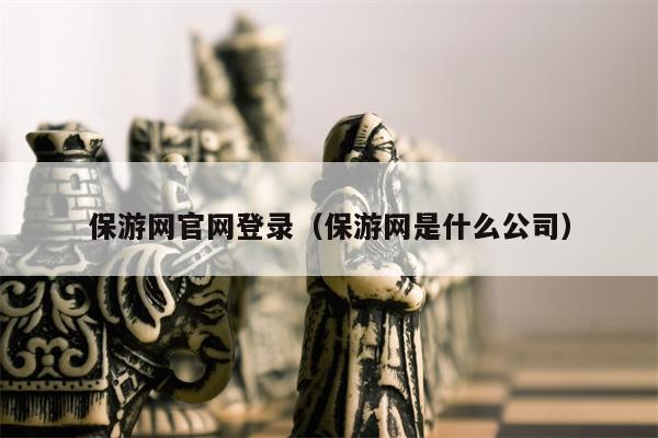 保游网官网登录（保游网是什么公司）