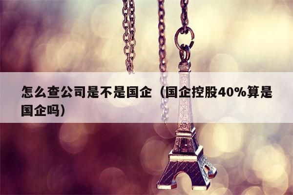 怎么查公司是不是国企（国企控股40%算是国企吗）