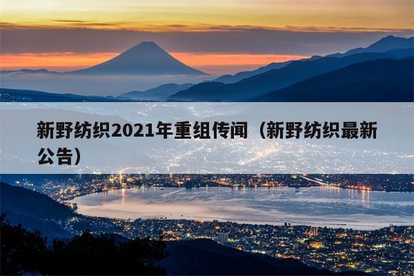 新野纺织2021年重组传闻（新野纺织最新公告）