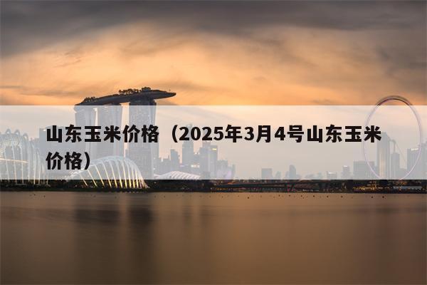 山东玉米价格（2025年3月4号山东玉米价格）