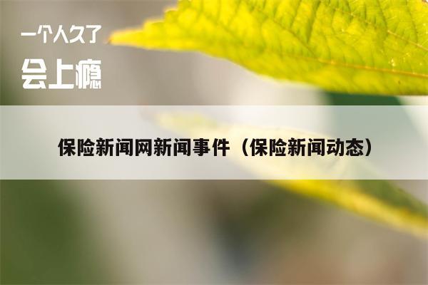 保险新闻网新闻事件（保险新闻动态）