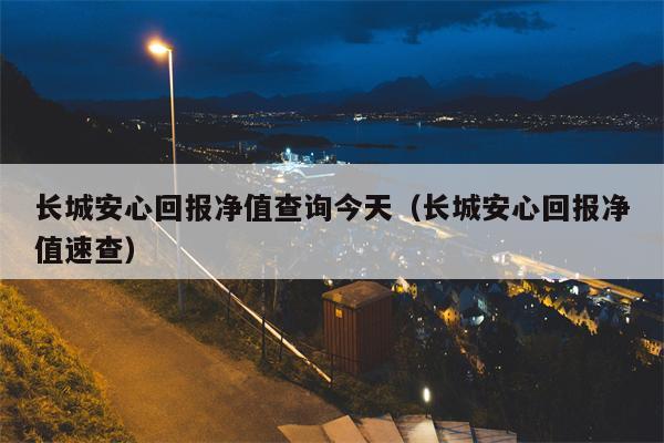 长城安心回报净值查询今天（长城安心回报净值速查）