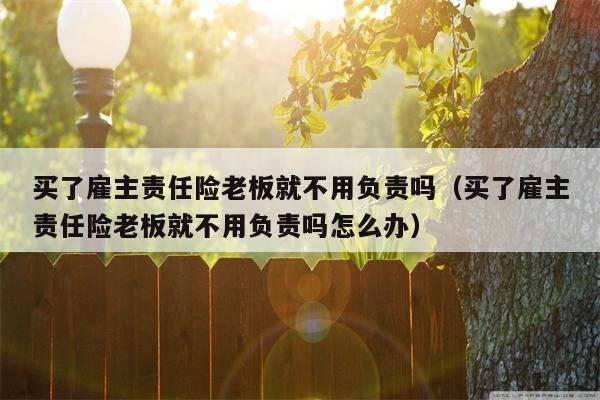 买了雇主责任险老板就不用负责吗（买了雇主责任险老板就不用负责吗怎么办）