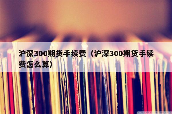 沪深300期货手续费（沪深300期货手续费怎么算）