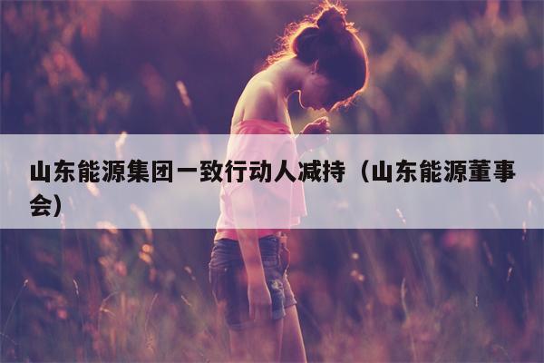 山东能源集团一致行动人减持（山东能源董事会）