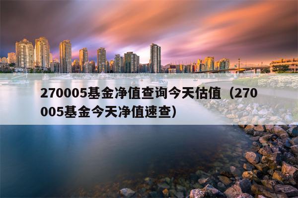 270005基金净值查询今天估值（270005基金今天净值速查）