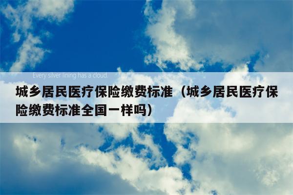 城乡居民医疗保险缴费标准（城乡居民医疗保险缴费标准全国一样吗）